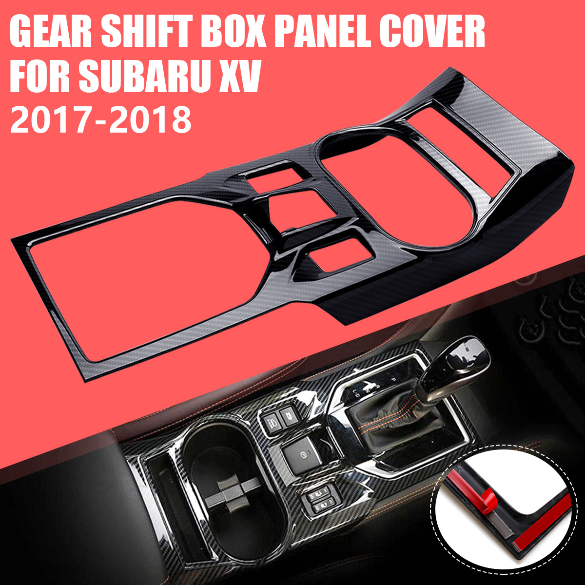 ABS-Carbon-Fiber-Style-Interior-Gear-Shift-Box-Panel-Cover-Car-Moulding-Trim-Strip-For-Subaru-XV-17--1509414