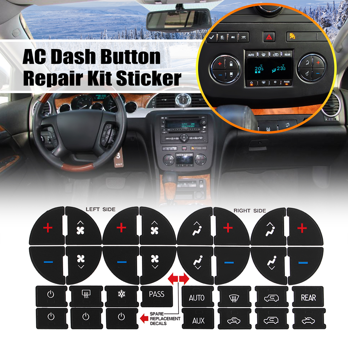 AC-Dash-Button-Repair-Kit-Car-PVC-Decals-Sticker-For-General-Motors-SUV-Trucks-1534627