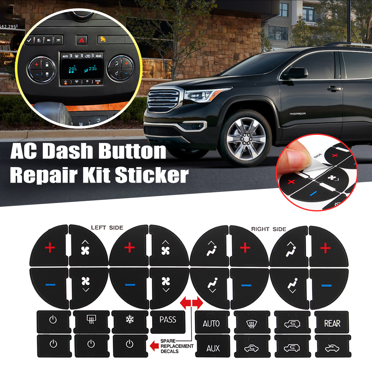 AC-Dash-Button-Repair-Kit-Car-PVC-Decals-Sticker-For-General-Motors-SUV-Trucks-1534627