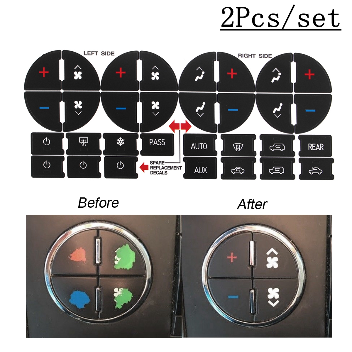 AC-Dash-Button-Repair-Kit-Car-PVC-Decals-Sticker-For-General-Motors-SUV-Trucks-1534627