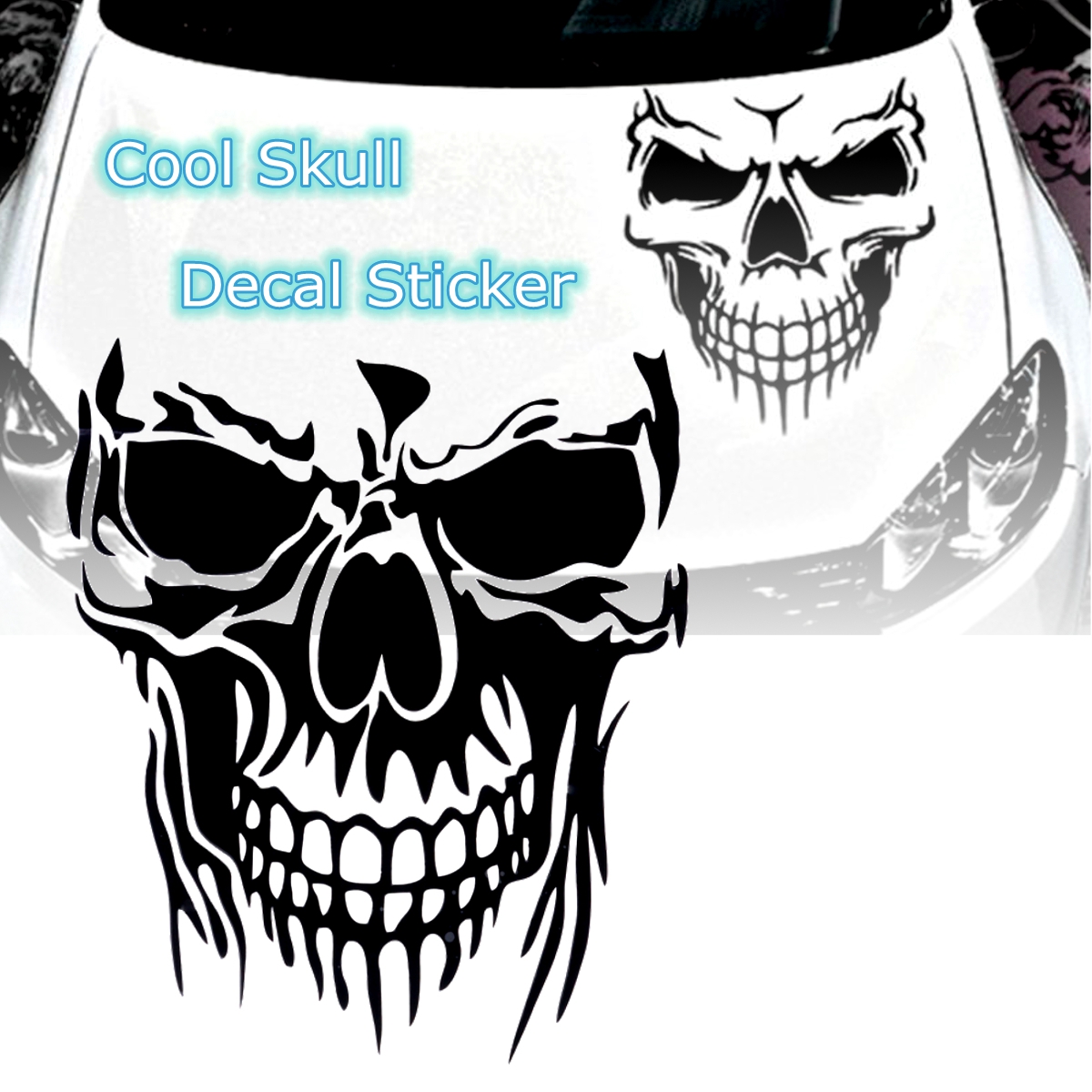 Black-Cool-Skull-Vinyl-Decal-Car-Stickers-Truck-Trailer-Room-Window-Door-285CM-X-231CM-1590929