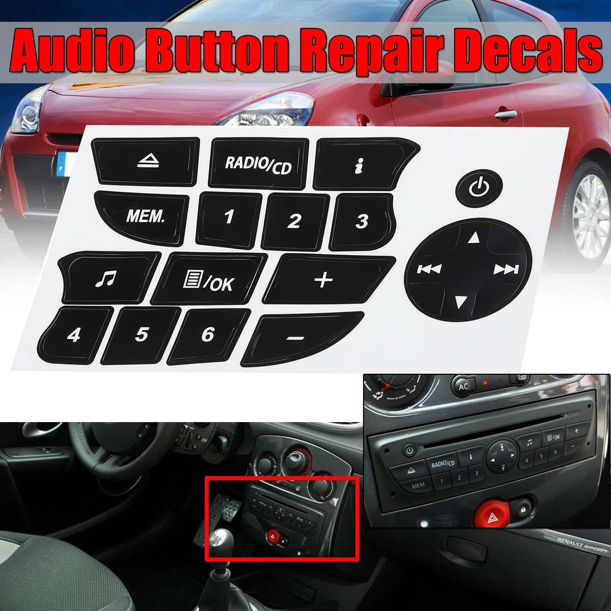 CD-Radio-Audio-Button-Repair-Decals-Car-Stickers-For-Renault-Clio-and-Megane-2009-2011-1589696