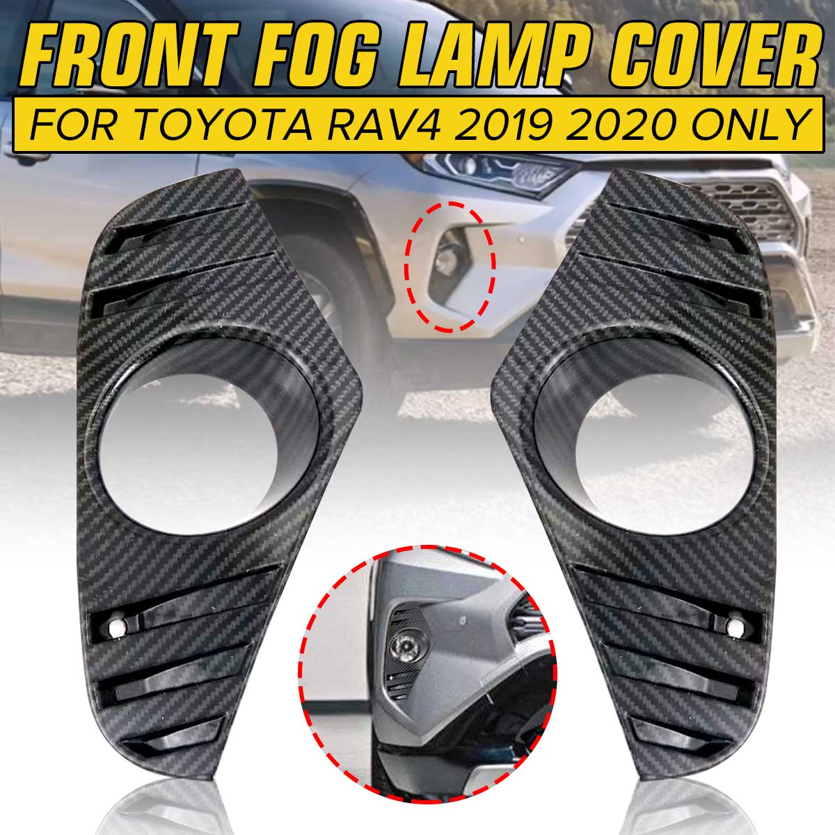 Car-ABS-Chrome-Front-Fog-Lamp-Cover-Trim-2Pcs-For-Toyota-RAV4-2019-2020-1639576