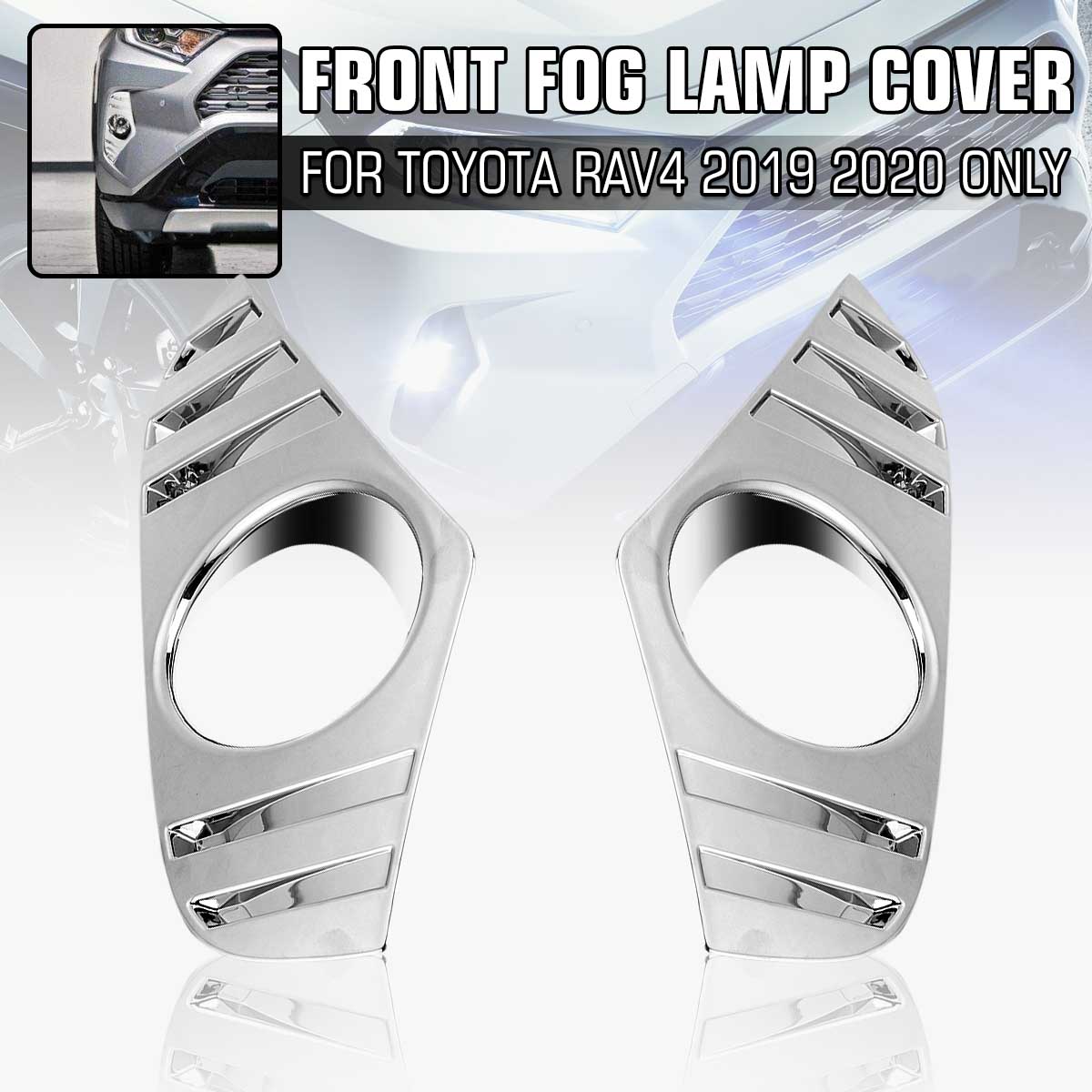 Car-ABS-Chrome-Front-Fog-Lamp-Cover-Trim-2Pcs-For-Toyota-RAV4-2019-2020-1639576