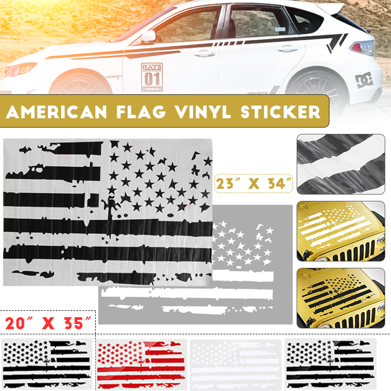 Car-American-USA-Flag-Hood-Blackout-Vinyl-Decal-Stickers-For-JeepWrangler-JK-TJ-YJ-1526059