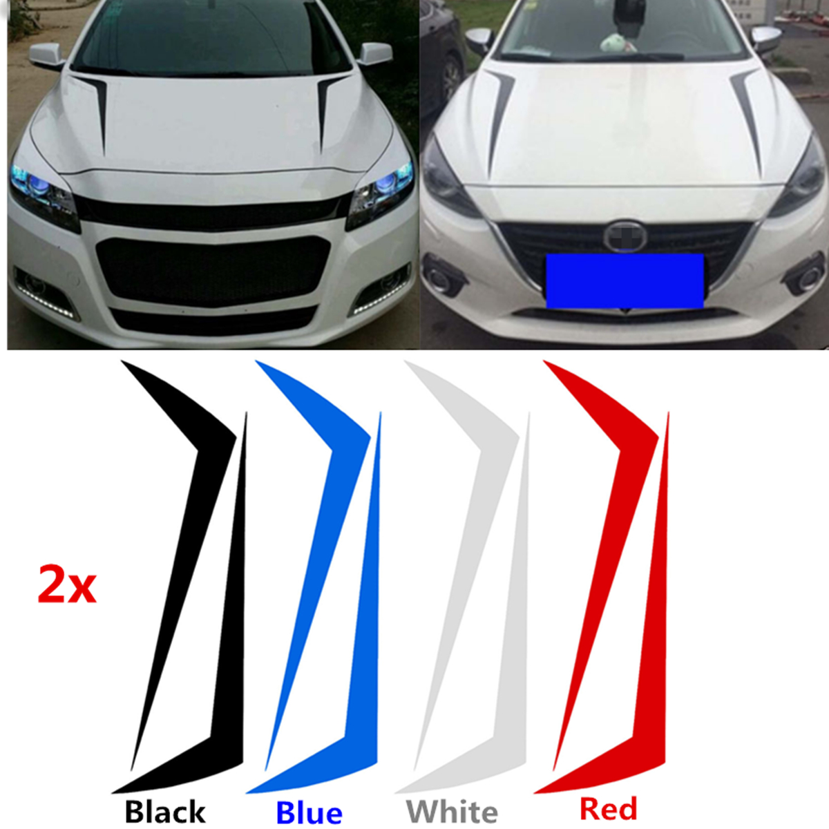 Car-Auto-Hood-Vinyl-Stickers-Engine-Cover-Stripe-Sticker-White-Universal-1703346
