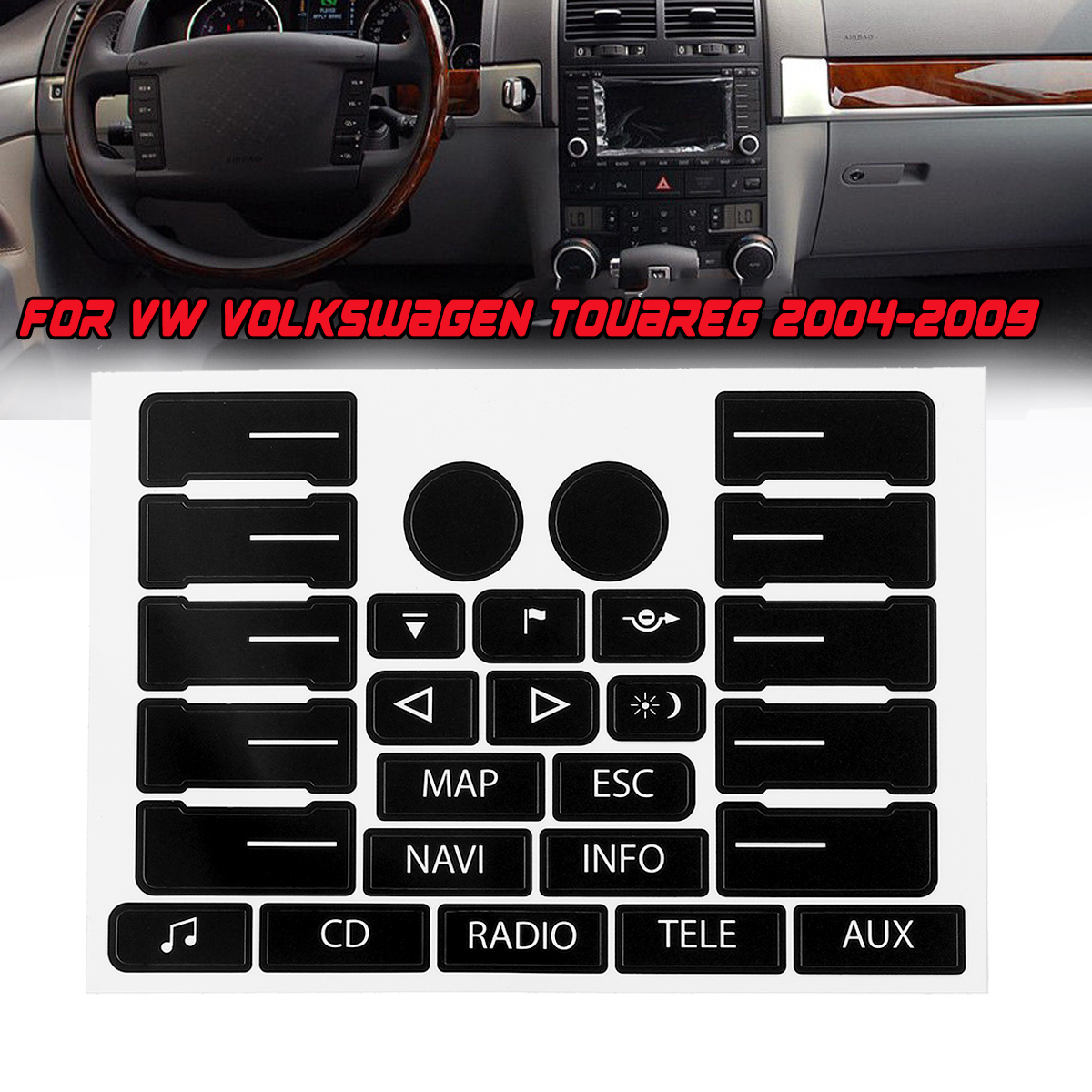 Car-Control-Button-Repair-Kit-Decals-Stickers-for-VW-Volkswagen-Touareg-04ndash09-1435822