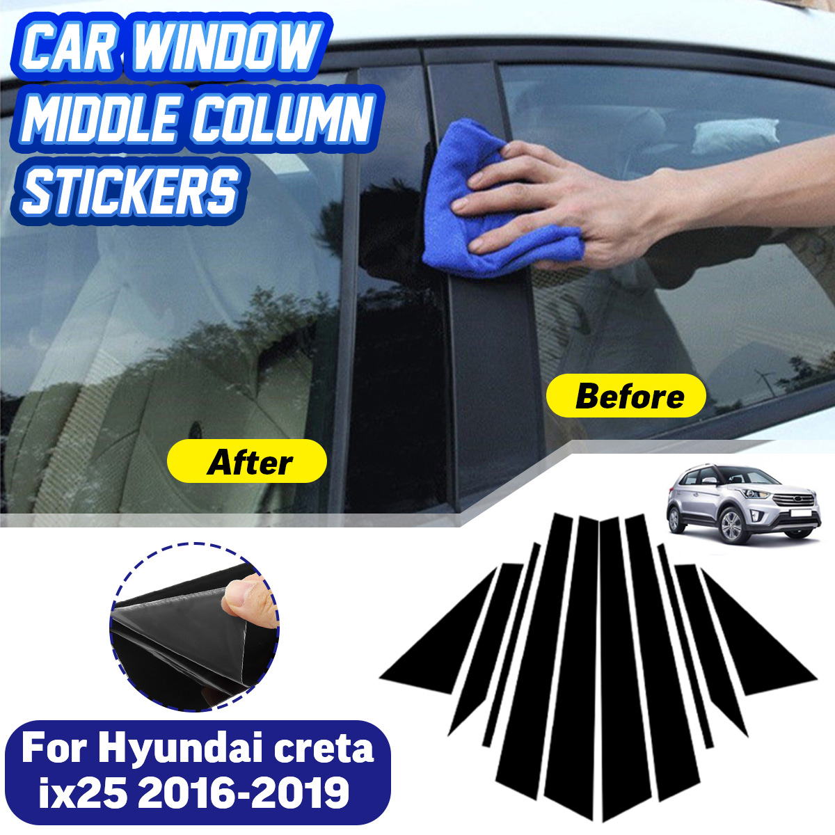 Car-Door-B-Pillar-Mirror-Plate-Molding-Trim-Black-For-Hyundai-creta-ix25-2016-19-1674408