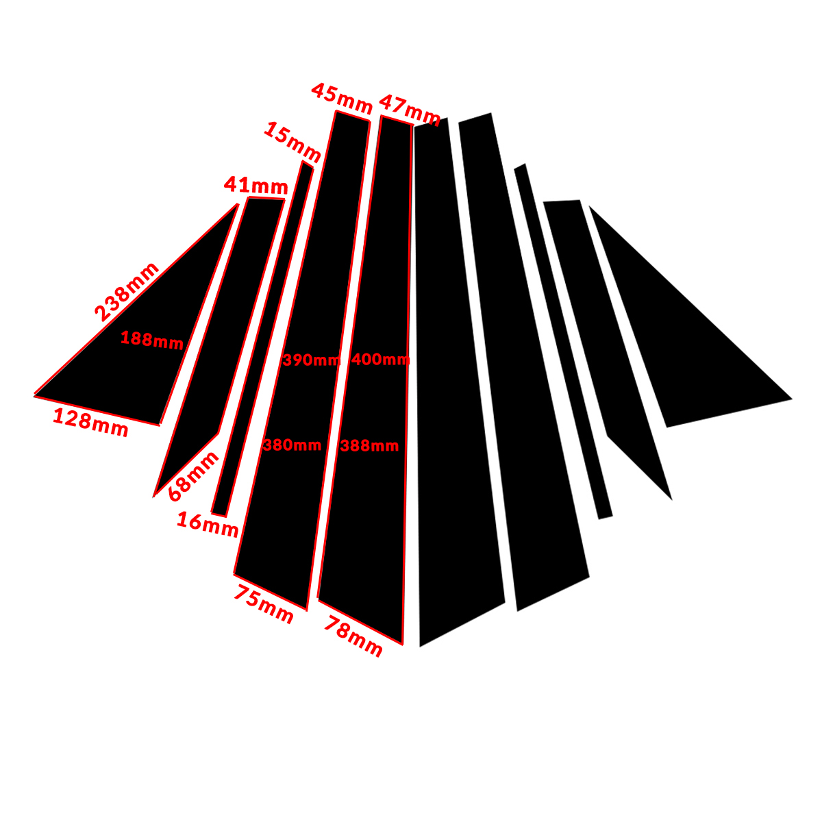 Car-Door-B-Pillar-Mirror-Plate-Molding-Trim-Black-For-Hyundai-creta-ix25-2016-19-1674408