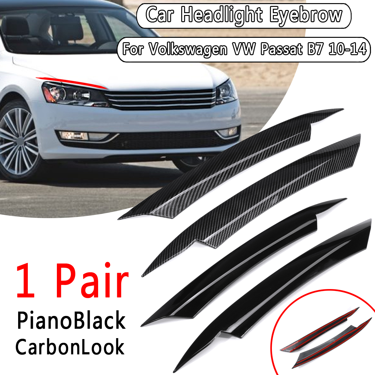 Car-Headlight-Head-Lamp-Light-Eyelid-Eyebrow-Stickers-Cover-Trim-For-Volkswagen-VW-Passat-B7-2010-20-1610662