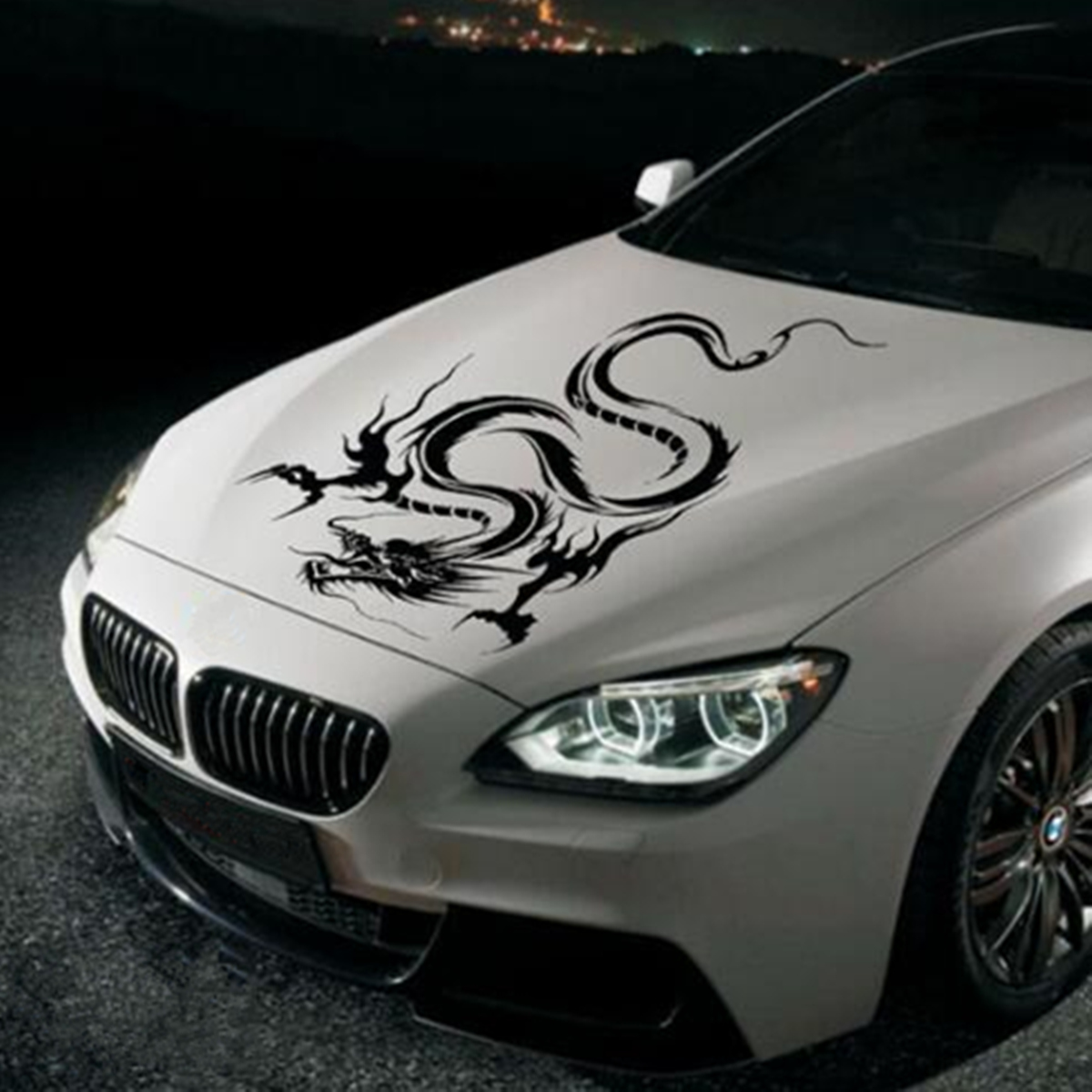 Car-Hood-Body-Vinyl-Graphic-Wrap-Decal-Dragon-Sticker-Black-Racing-Sport-Reflect-1216745