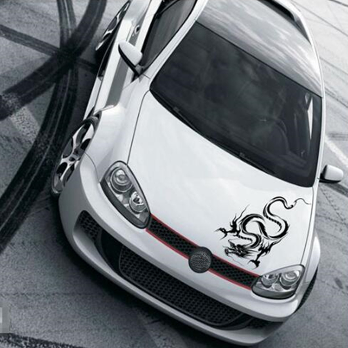Car-Hood-Body-Vinyl-Graphic-Wrap-Decal-Dragon-Sticker-Black-Racing-Sport-Reflect-1216745