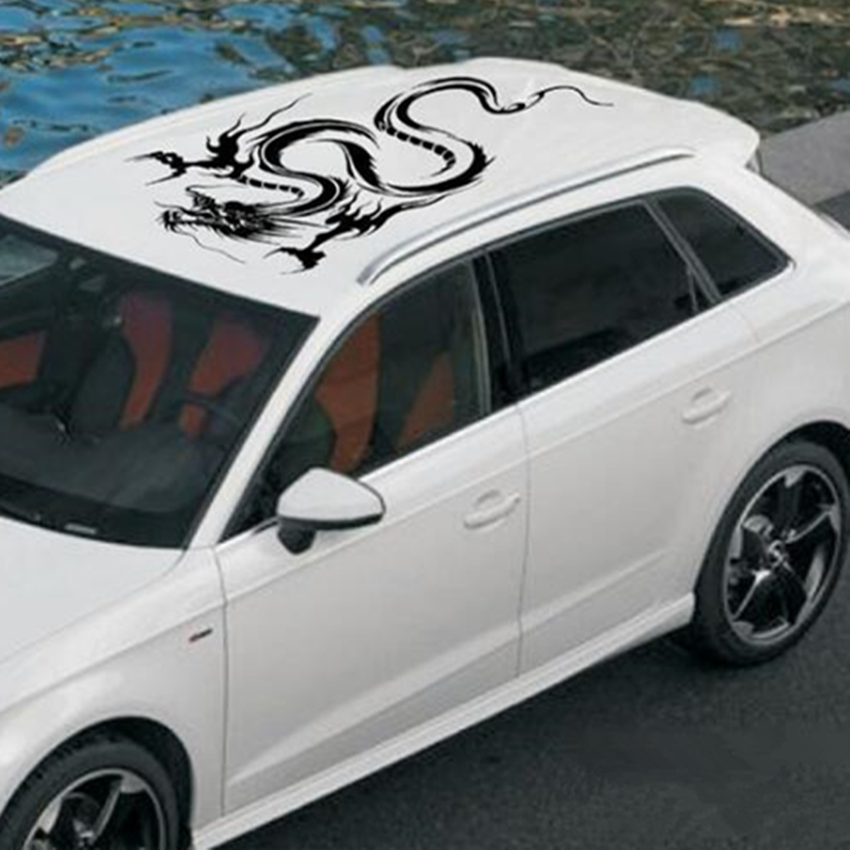 Car-Hood-Body-Vinyl-Graphic-Wrap-Decal-Dragon-Sticker-Black-Racing-Sport-Reflect-1216745
