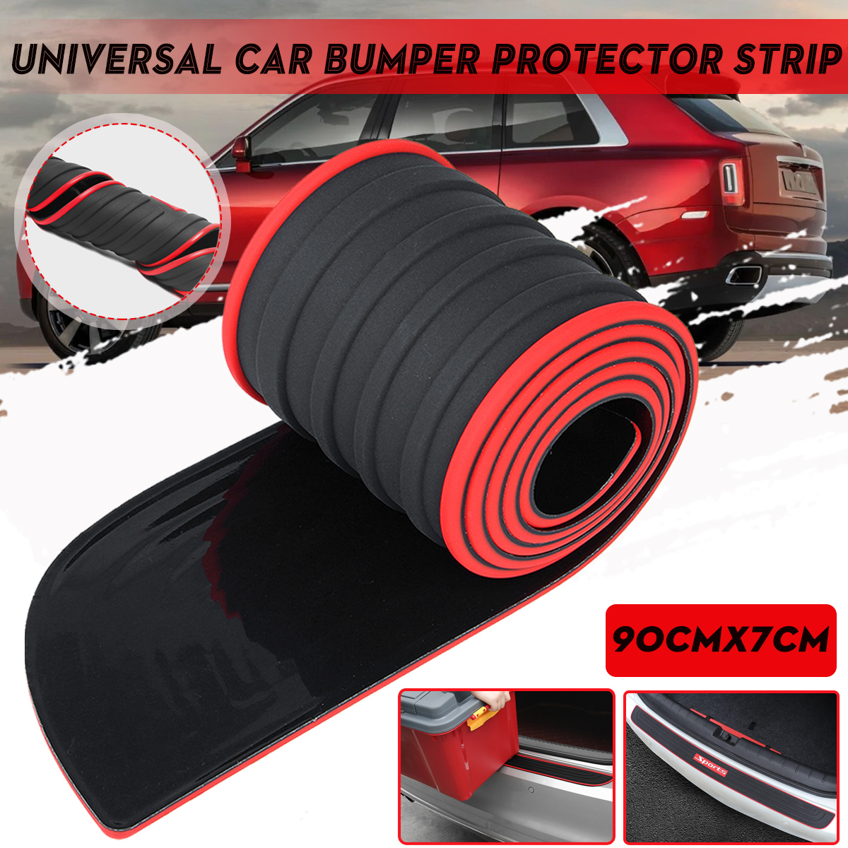 Car-Rear-Trunk-Sill-Bumper-Guard-Protector-Rubber-Pad-Cover-Strip-1551805