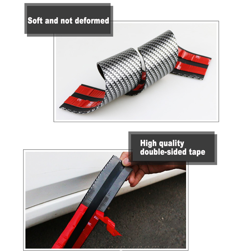 Car-Stickers-Carbon-Fiber-Blue-Rubber-Door-Sill-Protector-Edge-Guard-Strip-5CM3M-1601272