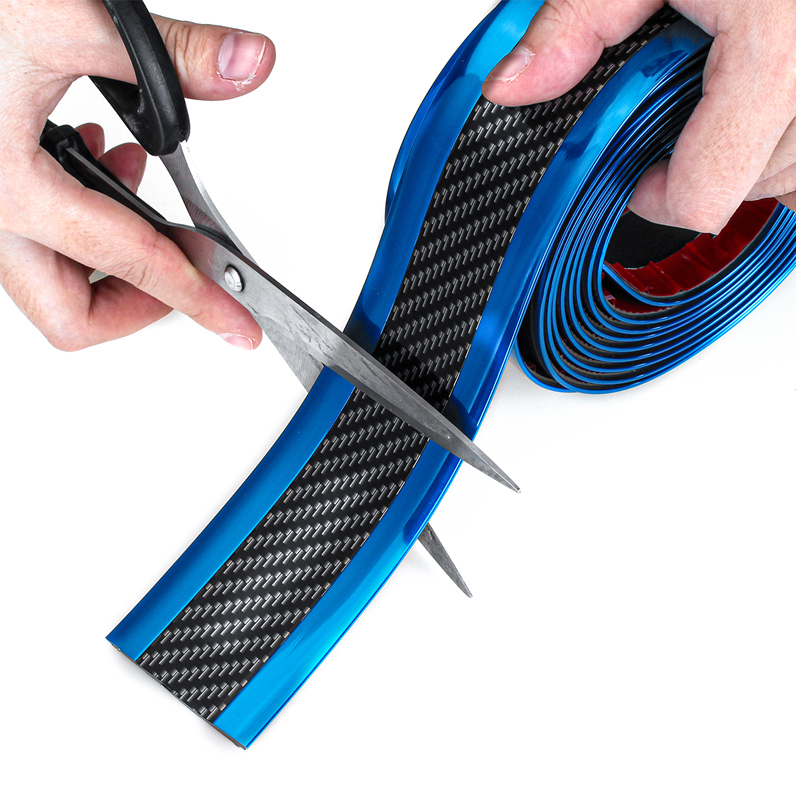 Car-Stickers-Carbon-Fiber-Blue-Rubber-Door-Sill-Protector-Edge-Guard-Strip-5CM3M-1601272
