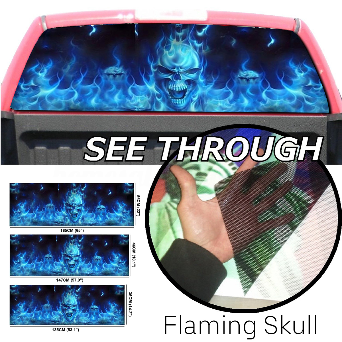 Car-Window-Sticker-Wall-Decal-Waterproof-PVC-Blue-Flaming-Skull-Truck-Decor-1679304
