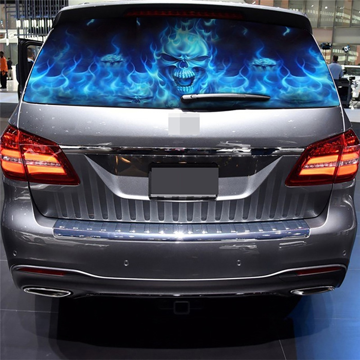 Car-Window-Sticker-Wall-Decal-Waterproof-PVC-Blue-Flaming-Skull-Truck-Decor-1679304