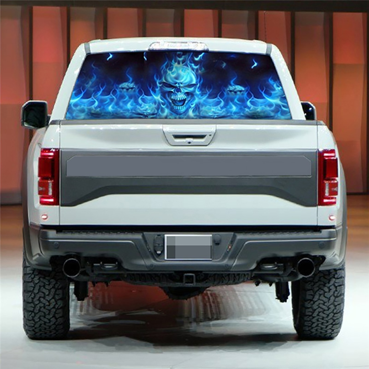 Car-Window-Sticker-Wall-Decal-Waterproof-PVC-Blue-Flaming-Skull-Truck-Decor-1679304