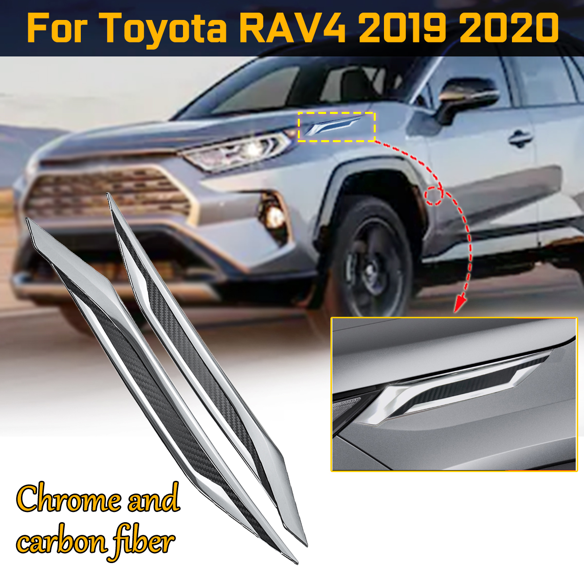 Carbon-Fiber-Color-Chrome-Front-Head-Light-Eyebrow-Cover-Trim-For-Toyota-Rav4-2019-1806838
