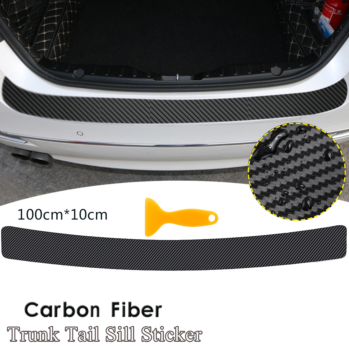 Carbon-Fiber-Sticker-Vinyl-Decal-Car-Tail-Trunk-Sill-Plate-Bumper-Guard-Protector-Cover-Trim-1356569