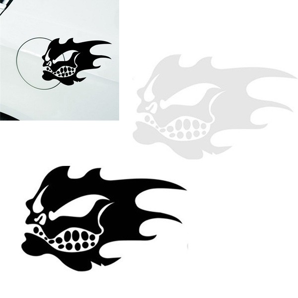 Fish-Fear-Me-Skull-Car-Sticker-Fish-Waterproof-Reflective-Decal-14cm9cm-1028332