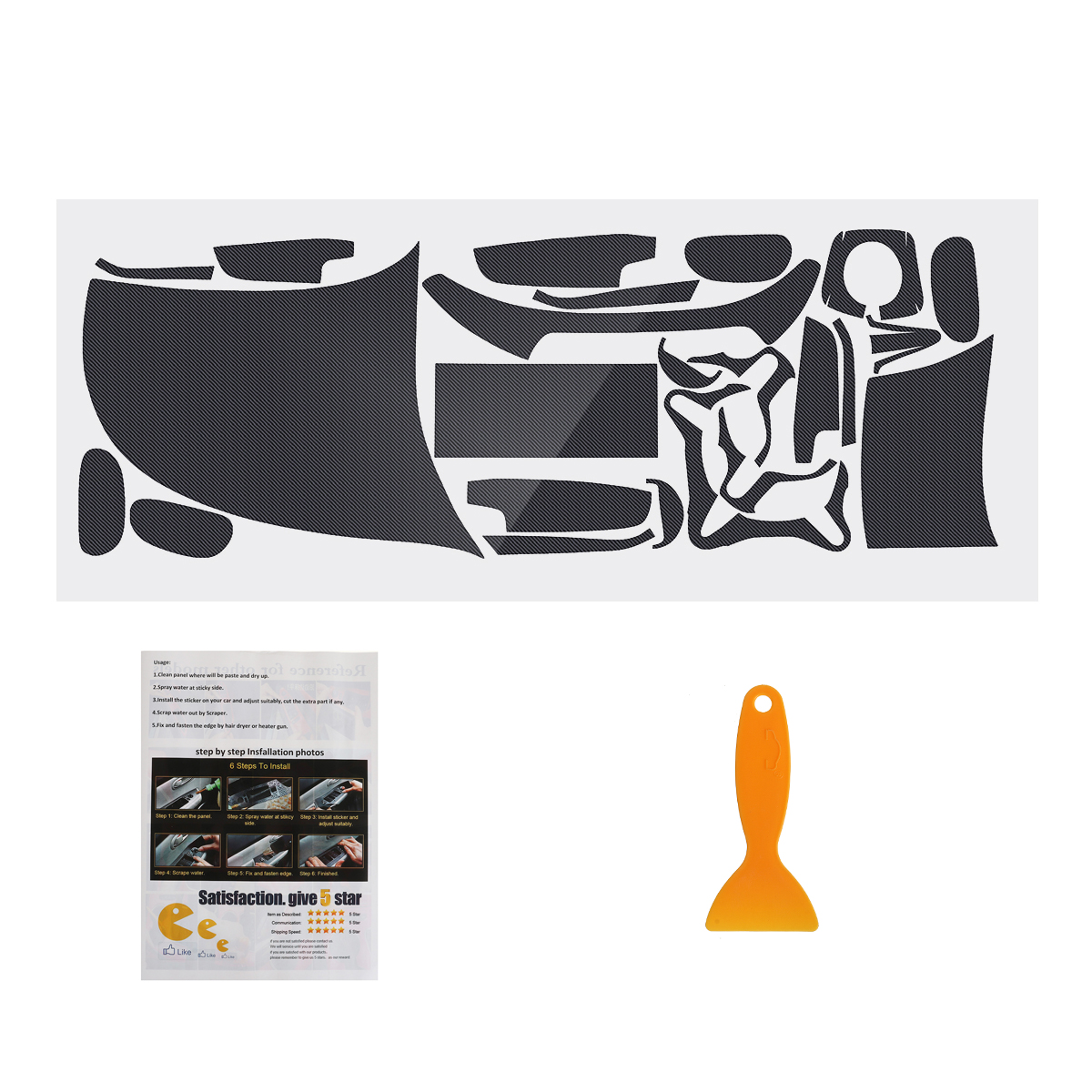 Interior-Carbon-Fiber-Decal-Sticker-Wrap-Trim-Dash-Kit-For-Honda-Civic-2006-2011-1812919