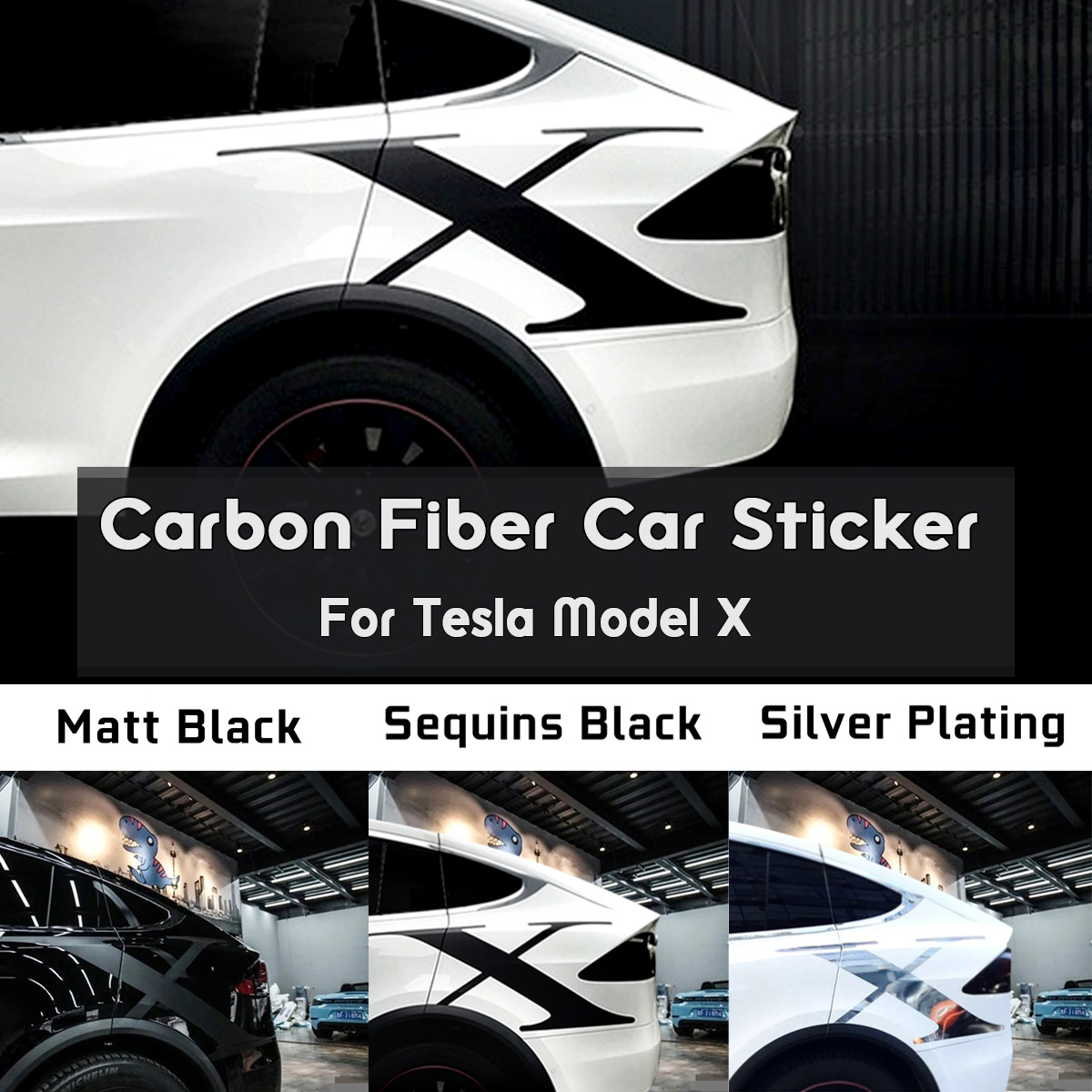 MODEL-X-Car-Body-Stickers-X-Shape-Carbon-Back-Matte-Electroplated-Silver-1598049
