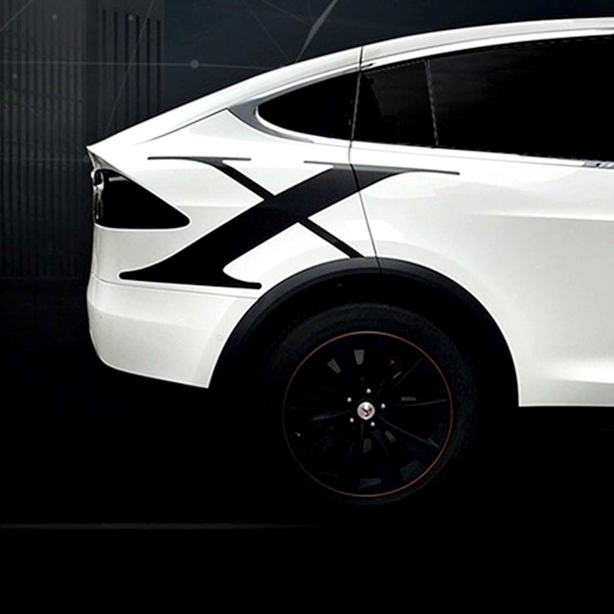 MODEL-X-Car-Body-Stickers-X-Shape-Carbon-Back-Matte-Electroplated-Silver-1598049