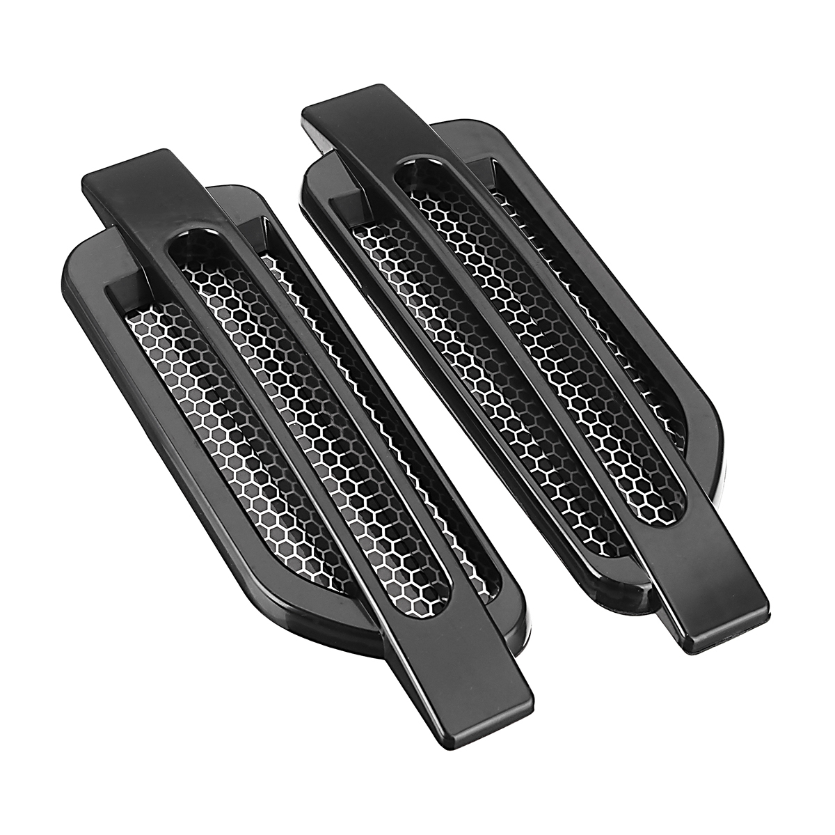 Pair-Black-Car-Auto-Side-Air-Flow-Fender-Stickers-Intake-Vent-Grille-Cover-Decor-1296436