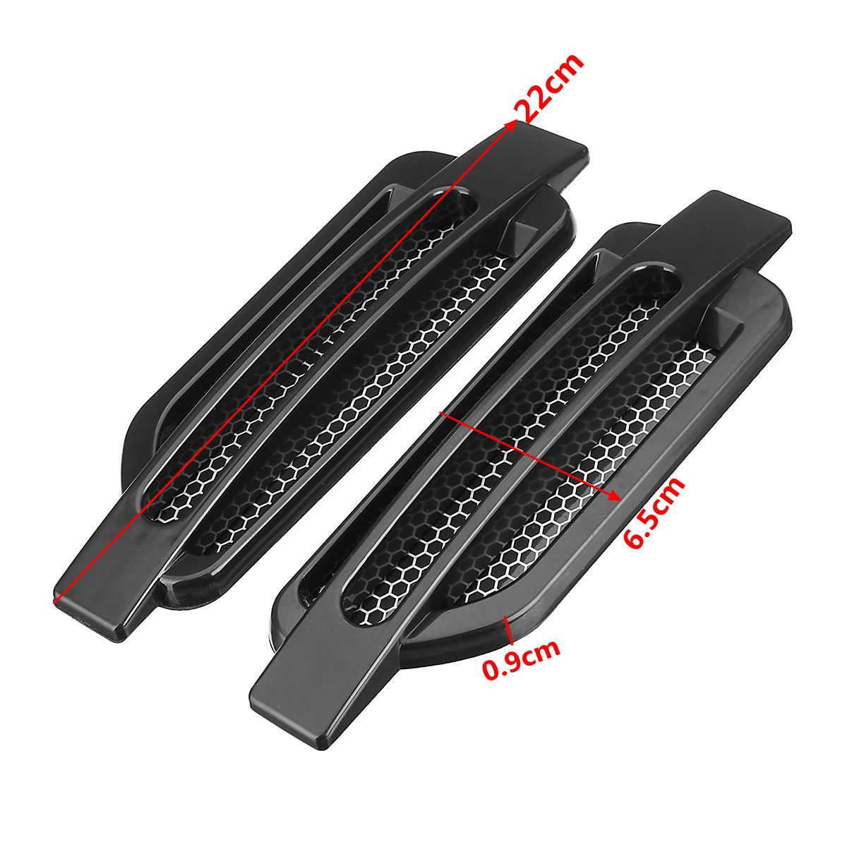 Pair-Black-Car-Auto-Side-Air-Flow-Fender-Stickers-Intake-Vent-Grille-Cover-Decor-1296436