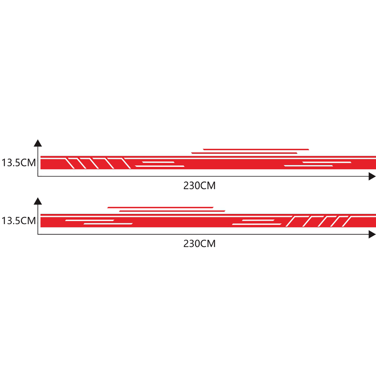 Universal-2X-Car-Racing-Black-Long-Stripe-Graphics-Side-Body-Vinyl-Decal-Stickers-1567710