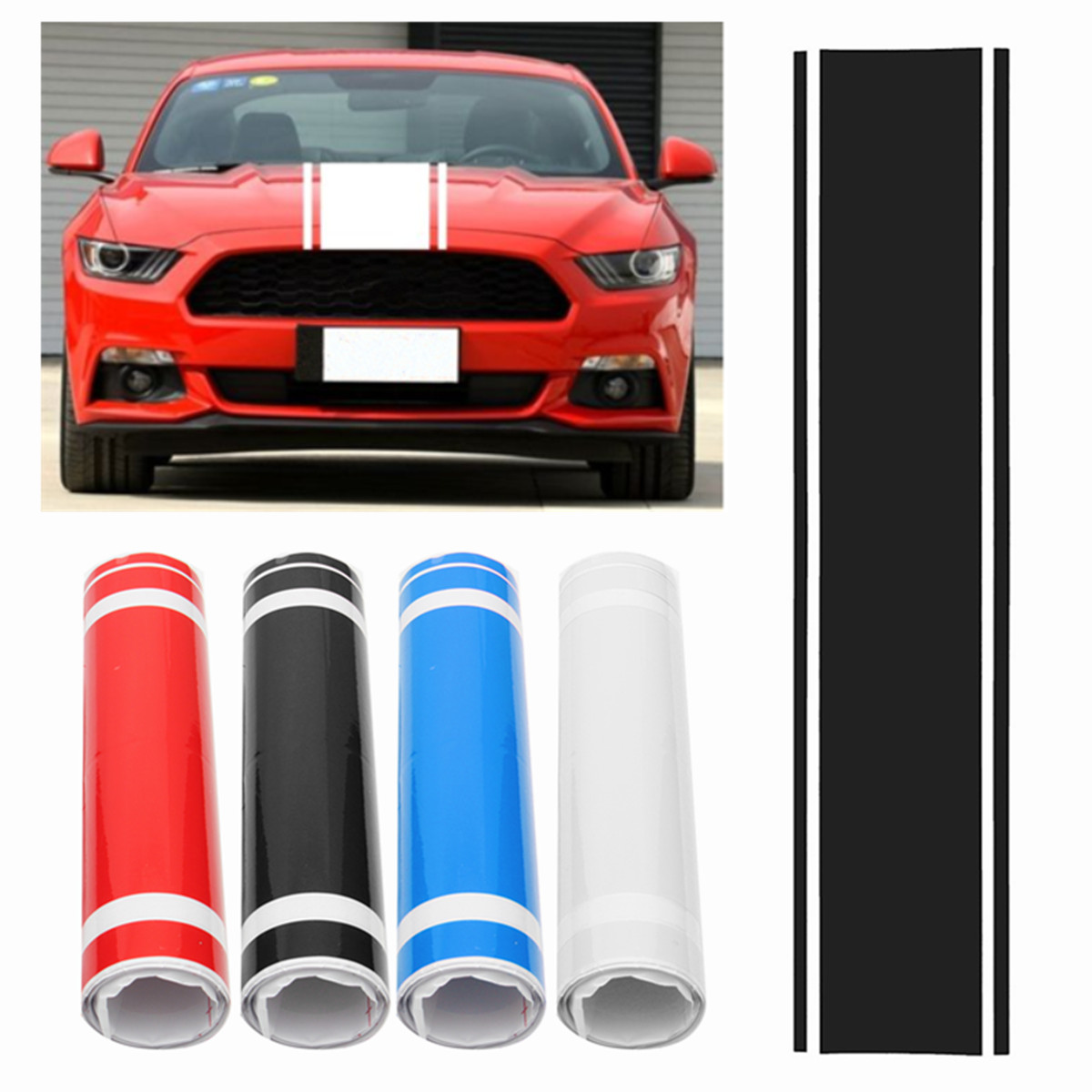 Universal-33x130cm-Car-Auto-Vinyl-Racing-Stripe-Sticker-Hood-Decal-Body-1686479
