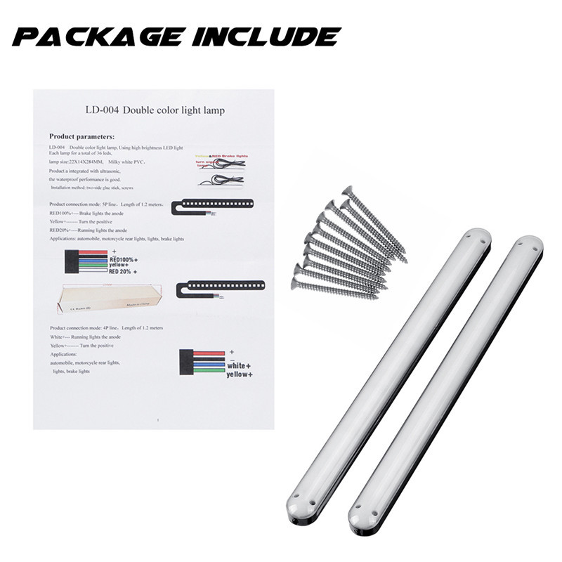 12V-36-LED-Flowing-Turn-Signal-Light-Red--Yellow-Daytime-Running-Light-Brake-Tail-Light-Waterproof-1773124