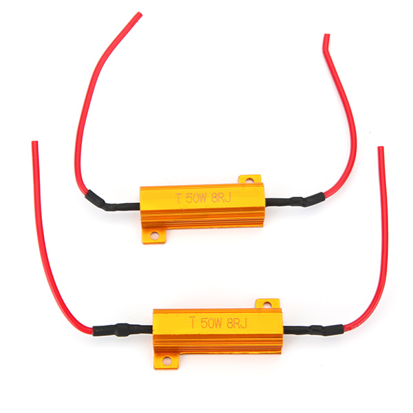 2-x-50W-8ohm-LED-Load-Resistors-Fix-Bulb-Fast-Hyper-Flash-Tail-Signal-Blink-1053002