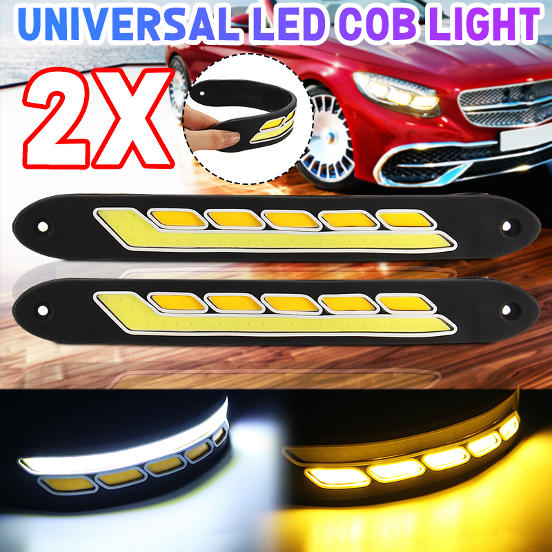 2Pcs-12V-COB-LED-Car-DRL-Daytime-Running-Lights-Strip-Yellow--White-Dual-Color-Turn-Signal-Fog-DayLi-1722971