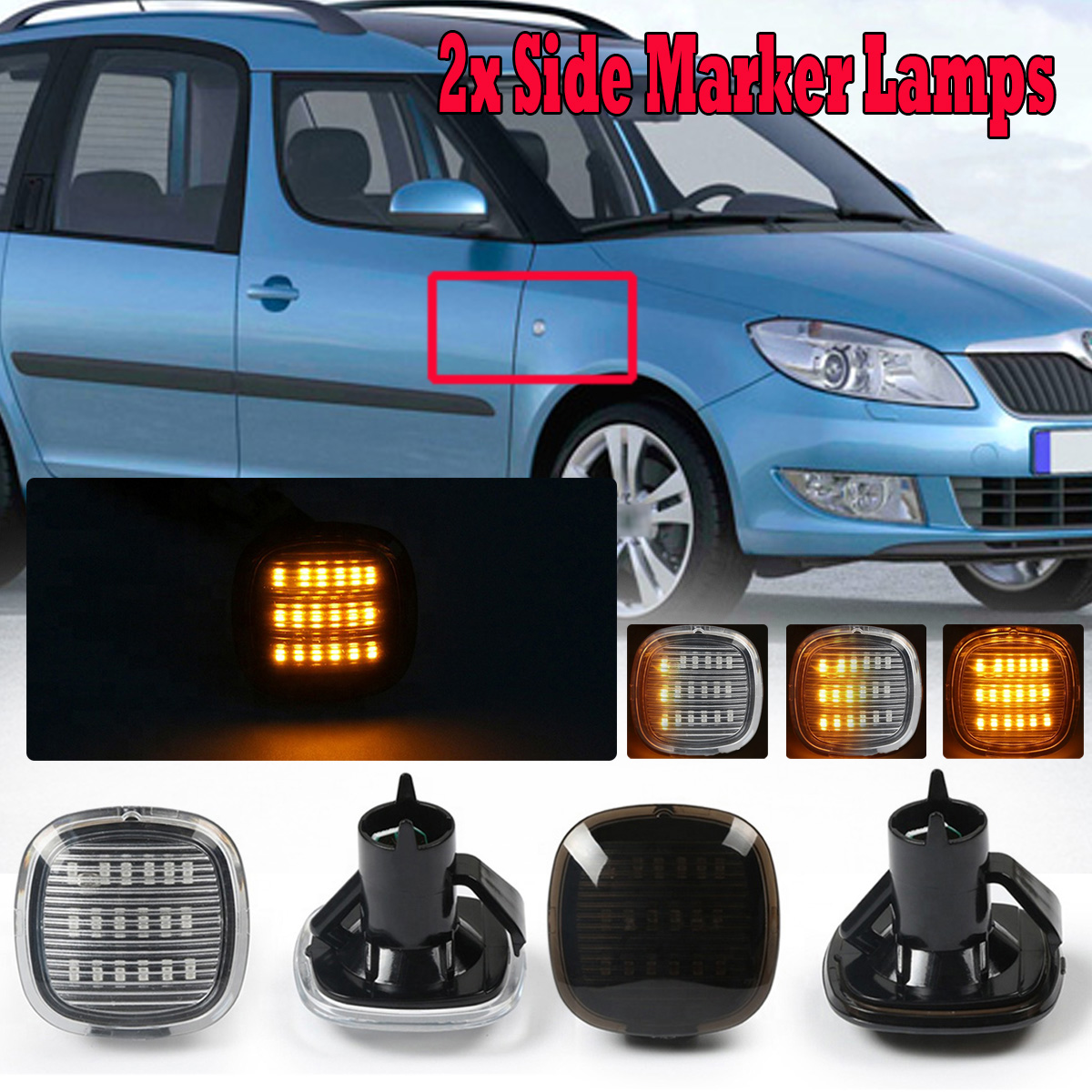 2Pcs-Dynamic-LED-Side-Repeater-Indicators-Light-for-AUDI-A3-A4-SKODA-Fabia-Octavia-1722475