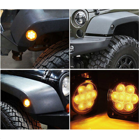 2Piece-Smoked-Turn-Signal-Fender-Parking-LED-Lights-For-Jeep-Wrangler-87-18-TJ-YJ-JK-1631270