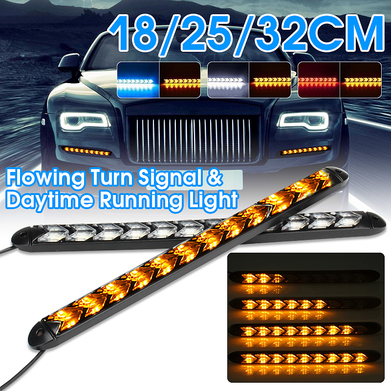 2X-Flowing-LED-Lights-Flexible-DRL-Turn-Signal-Lamp-Strip-Switchback-WhiteAmber-1638006