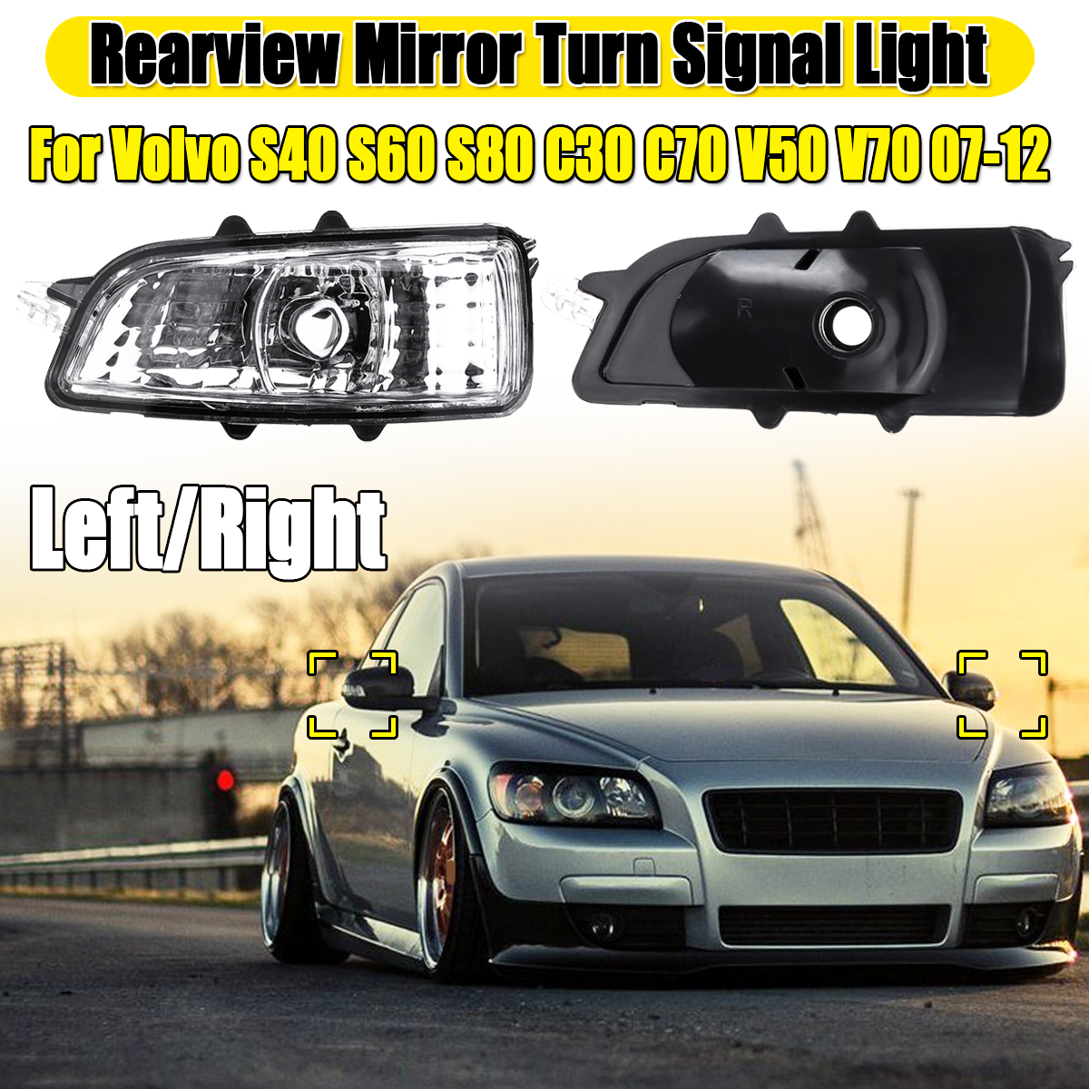Car-Rearview-Mirror-Lights-Turn-Indicator-Signal-Lamps-LeftRight-For-Volvo-S40-S60-S80-C30-C70-V50-V-1610798