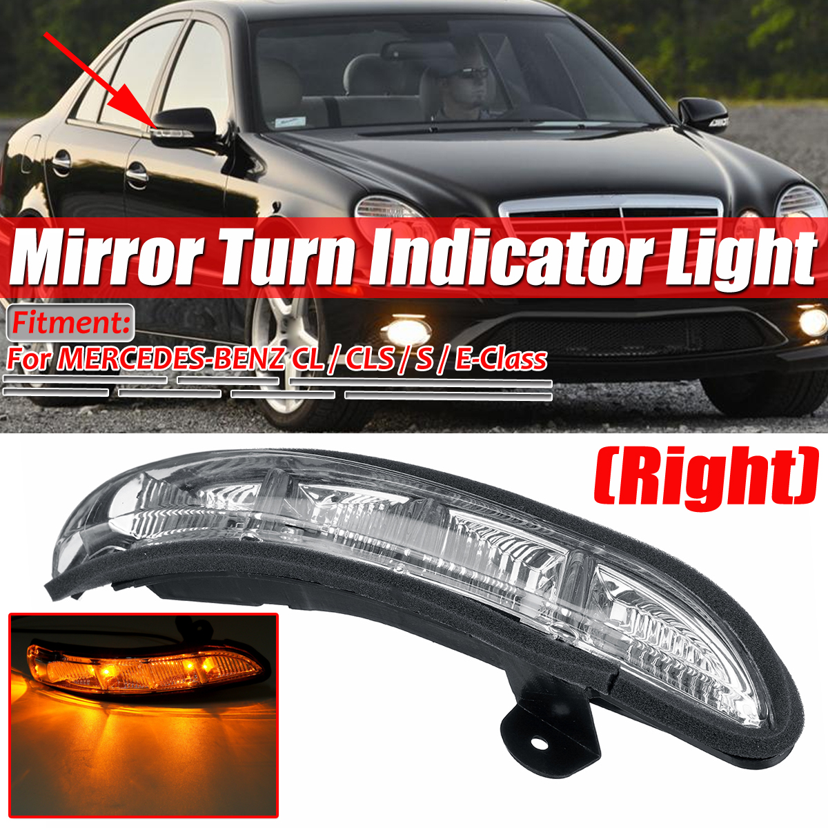 Car-Wing-Mirror-Lamp-Turn-Indicator-Side-Lights-Right-For-Mercedes-Benz-CLCLSSE-Class-W219-W211-W216-1624063