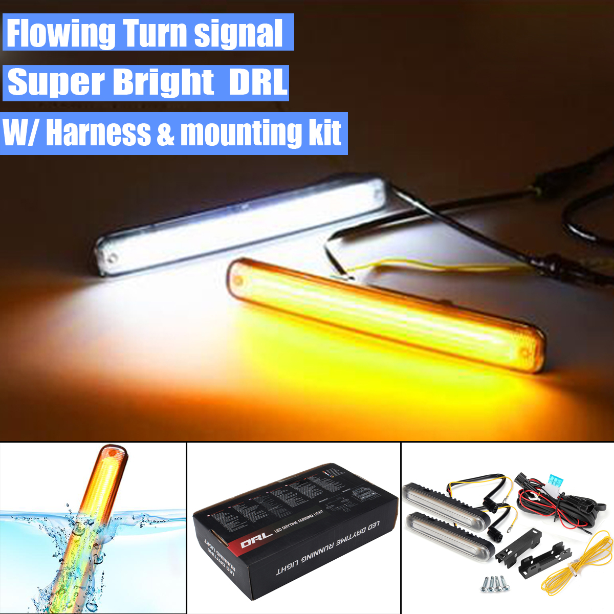 Dual-Color-28LED-Car-Turn-Signal-Lights-Daytime-Running-Fog-DRL-Lamp-Waterproof-YellowWhite-1330903