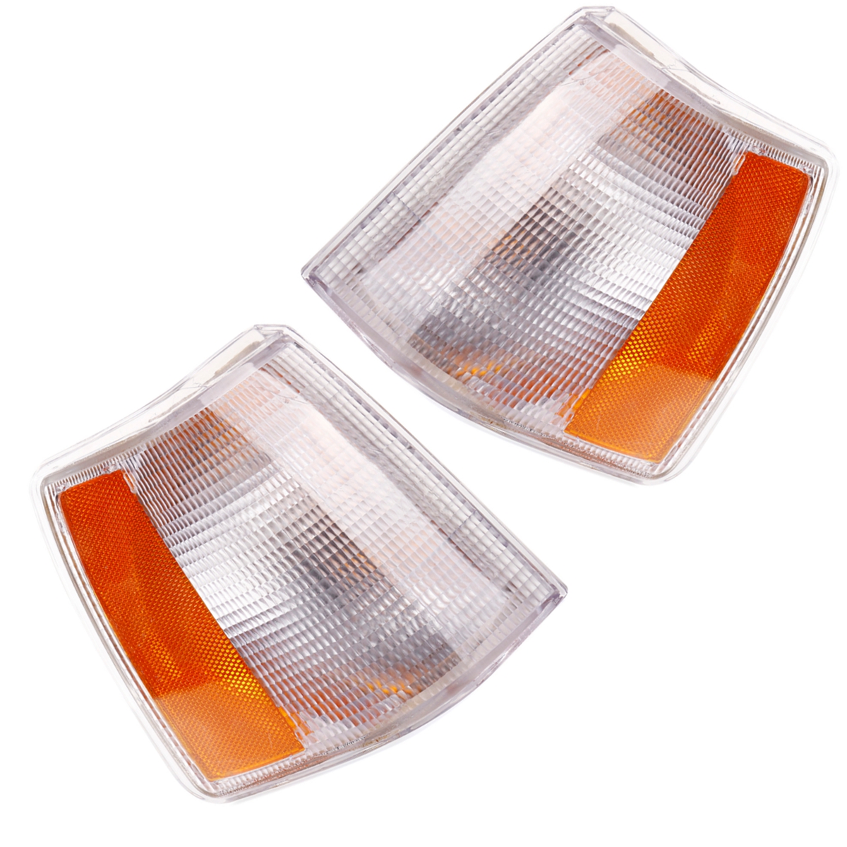 Side-Parking-Corner-Light-Covers-Clear-Lens-Front-LeftRight-for-Volvo-740-940-960-1424072