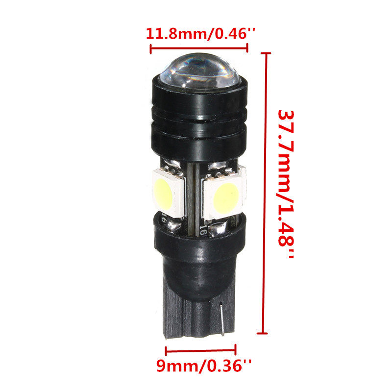 T10-Car-LED-Auto-Lamp-5W-12V-Light-Bulbs-With-Bifocal-Lens-White-Light-1006583