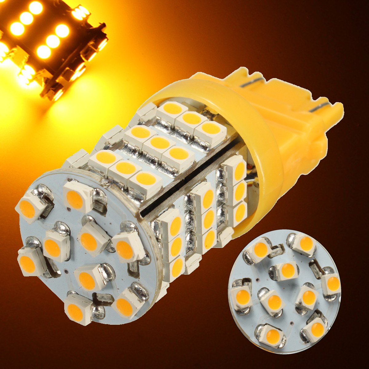 Universal-3157-Amber-Yellow-54SMD-LED-Turn-Signal-Blinker-Corner-Light-Lamp-Bulb-1027959