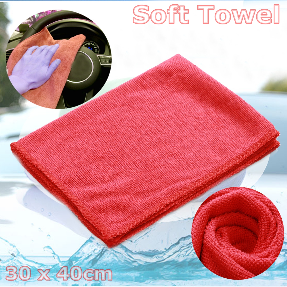 10Pcs-30cm40cm-Soft-Red-Practical-Microfiber-Cleaning-Towels-Car-Wash-Clean-Cloths-1680533