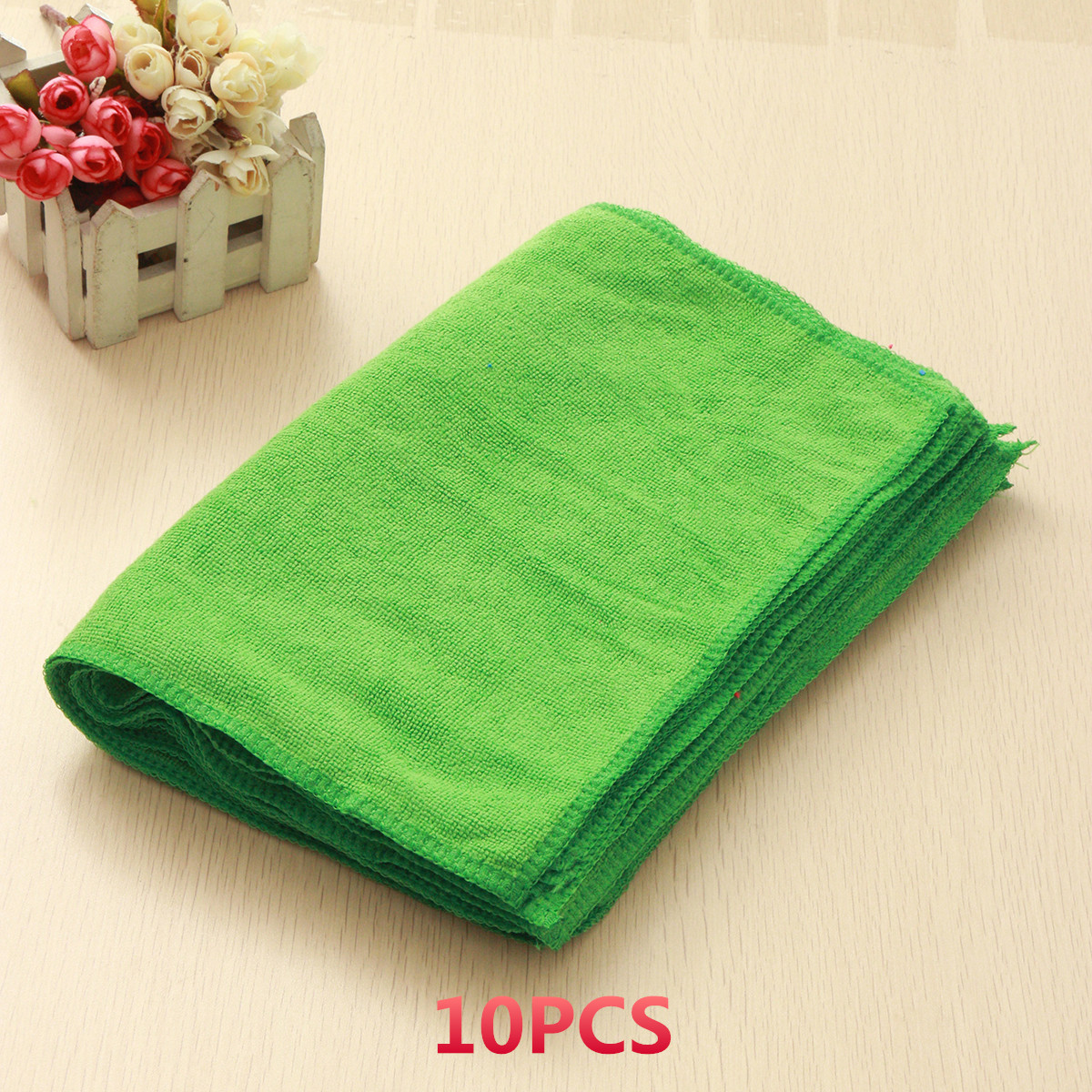 10Pcs-Car-Wash-Soft-Microfiber-Cleaning-Towels-Green-Clean-Cloths-30x40cm-1675591