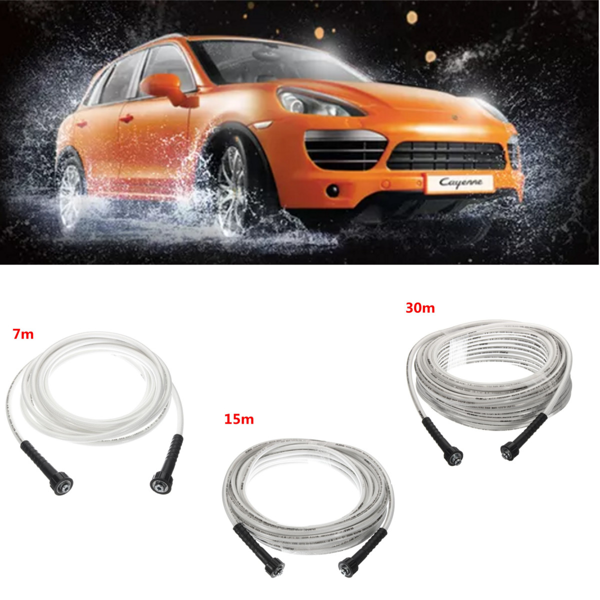 516-x-50Ft-Electric-Power-Morflex-Pressure-Washer-Hose-4000-PSI-7m15m30m-1286584