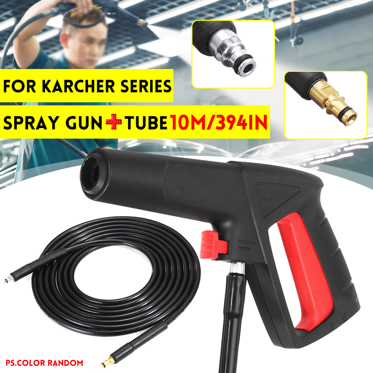 High-Pressure-Washer-Cleaning-Spray-Trigger-Guns-Lance--10M-Tube-For-Karcher-1813606