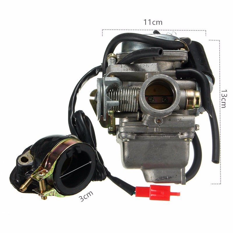 24mm-Tank-GY6-150cc-150-Carburetor-With-Intake-Manifold-Scooter-Moped-Carb-1088472